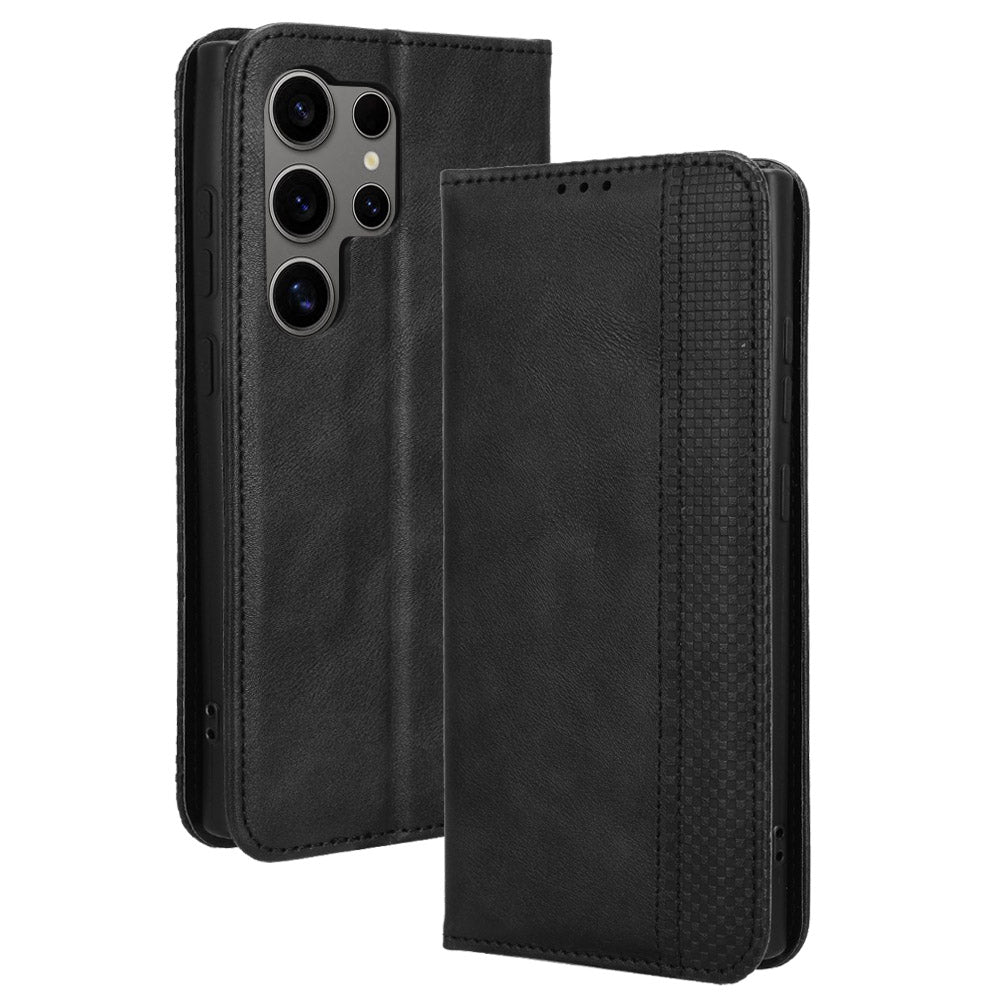 For Samsung Galaxy S24 Ultra PU Leather Case Flip Phone Wallet Cover - Black For Samsung Galaxy S24 Ultra PU Leather Case Flip Phone Wallet Cover - Black